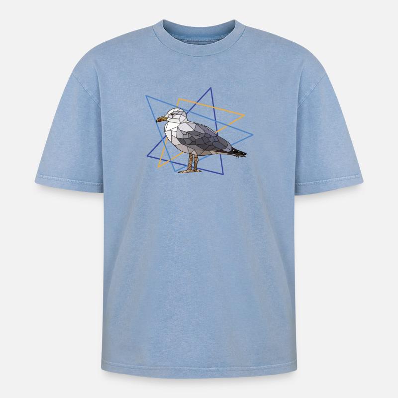 Mouette - T-shirt Premium unisexe oversize acid-washed - bleu délavé acide
