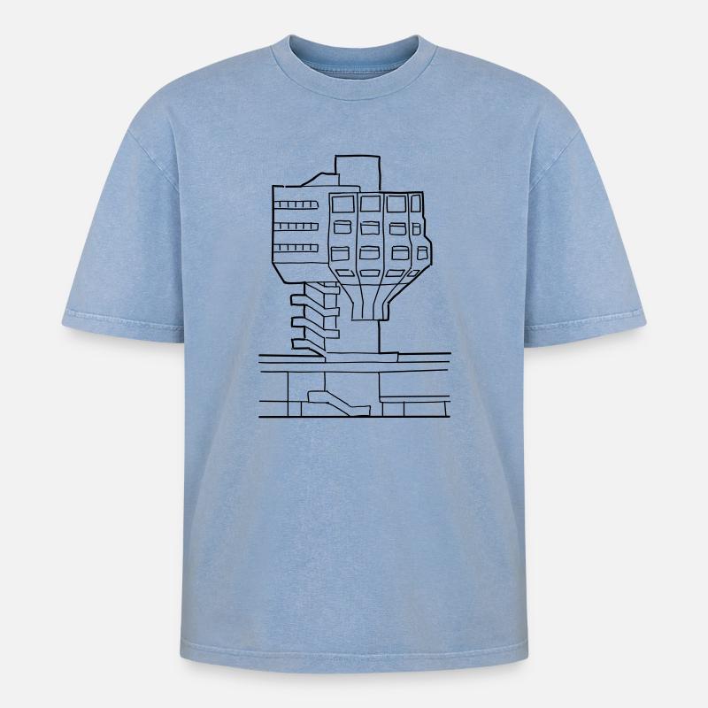 Bierpinsel in Steglitz - Oversized Unisex Premium Acid-Washed T-Shirt - acid washed blue