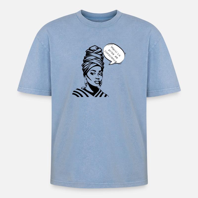 Conscience et Gratitude en Silhouette - T-shirt Premium unisexe oversize acid-washed - bleu délavé acide
