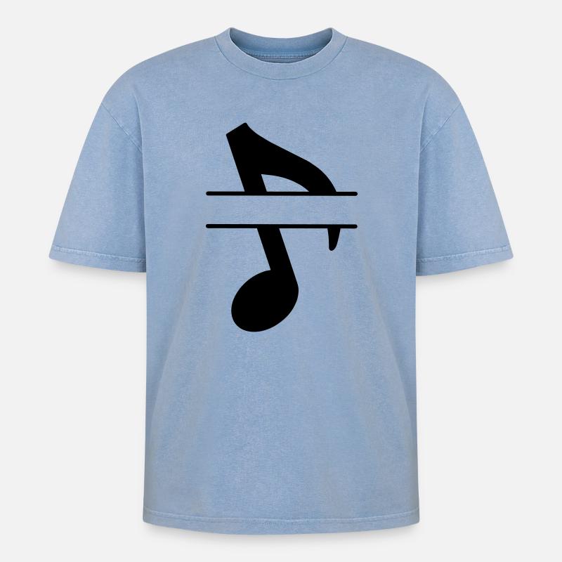 Textbanner Musiknote - Oversized Unisex Premium Acid-Washed T-Shirt - Blau Acid Wash