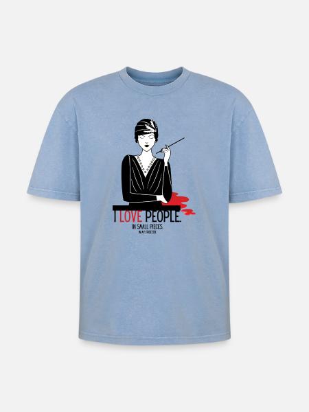 Philanthropie - T-shirt Premium unisexe oversize acid-washed - bleu délavé acide