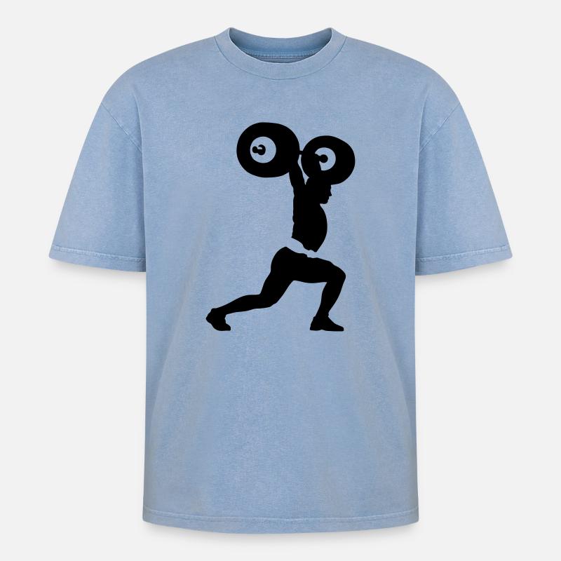 haltérophile - T-shirt Premium unisexe oversize acid-washed - bleu délavé acide