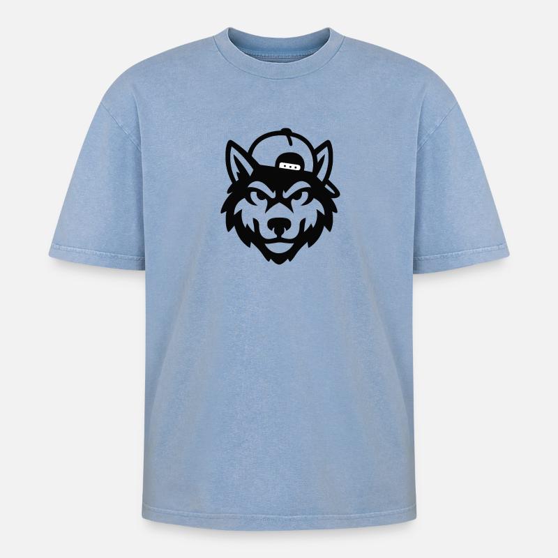 A6BAC3FD-2B9B-4D8B-9640-67177FE70114 - Oversized Unisex Premium Acid-Washed T-Shirt - Blau Acid Wash