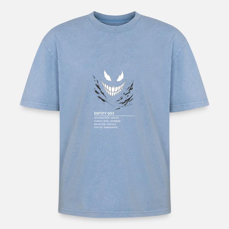Backrooms - entity_003 - Oversized Unisex Premium Acid-Washed T-Shirt - Blau Acid Wash