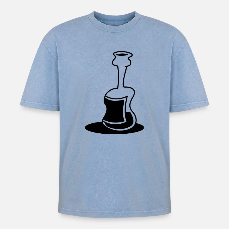 bouteille - T-shirt Premium unisexe oversize acid-washed - bleu délavé acide