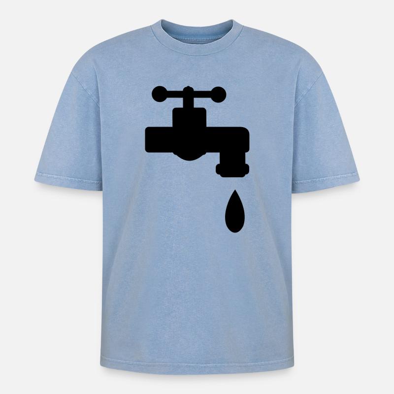 robinet - T-shirt Premium unisexe oversize acid-washed - bleu délavé acide