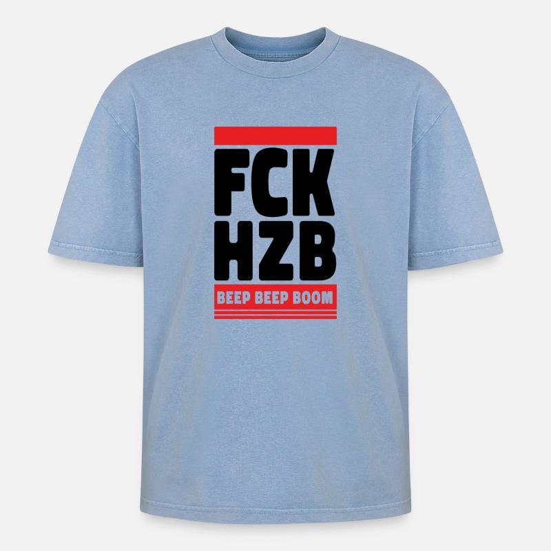 Gegen antisemitismus statement - Oversized Unisex Premium Acid-Washed T-Shirt - Blau Acid Wash