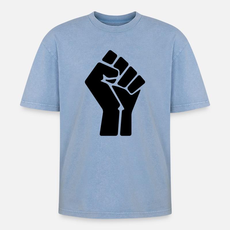 Faust - Oversized Unisex Premium Acid-Washed T-Shirt - Blau Acid Wash