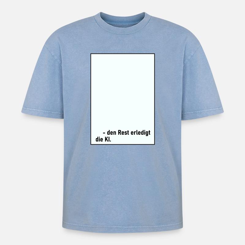 Rest KI - Oversized Unisex Premium Acid-Washed T-Shirt - Blau Acid Wash