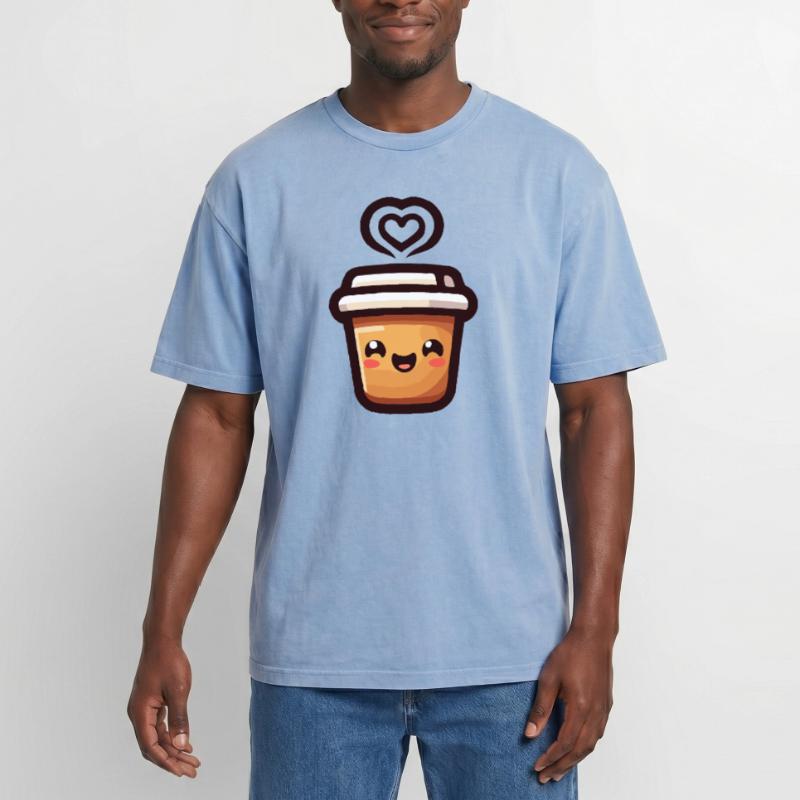 Caffeine Cutie : le joyeux Java T-shirt Premium unisexe oversize acid-washed