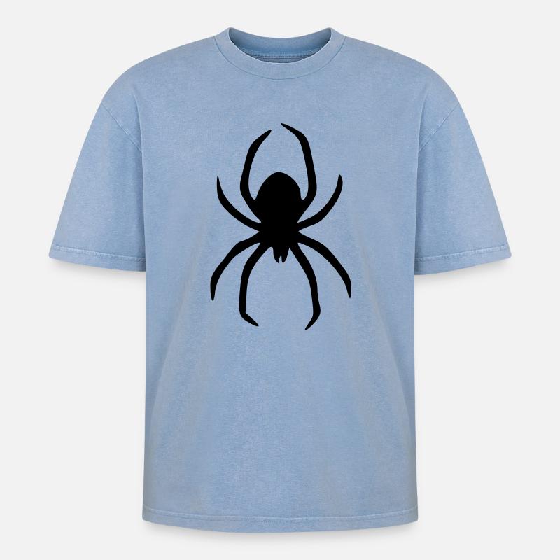 spider - T-shirt Premium unisexe oversize acid-washed - bleu délavé acide