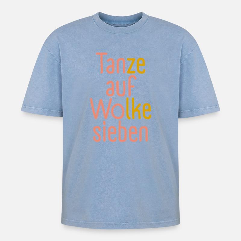 Dance on cloud nine! - Oversized Unisex Premium Acid-Washed T-Shirt - acid washed blue