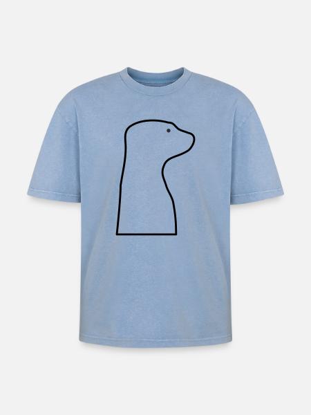 Suricate - T-shirt Premium unisexe oversize acid-washed - bleu délavé acide
