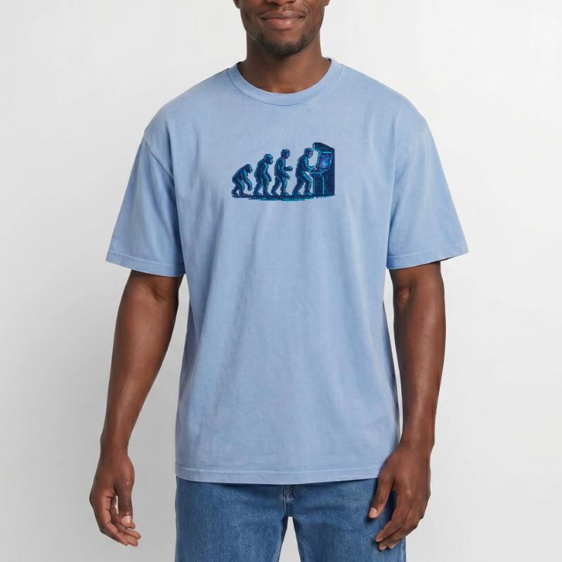 Évolution vers l’arcade rétro T-shirt Premium unisexe oversize acid-washed