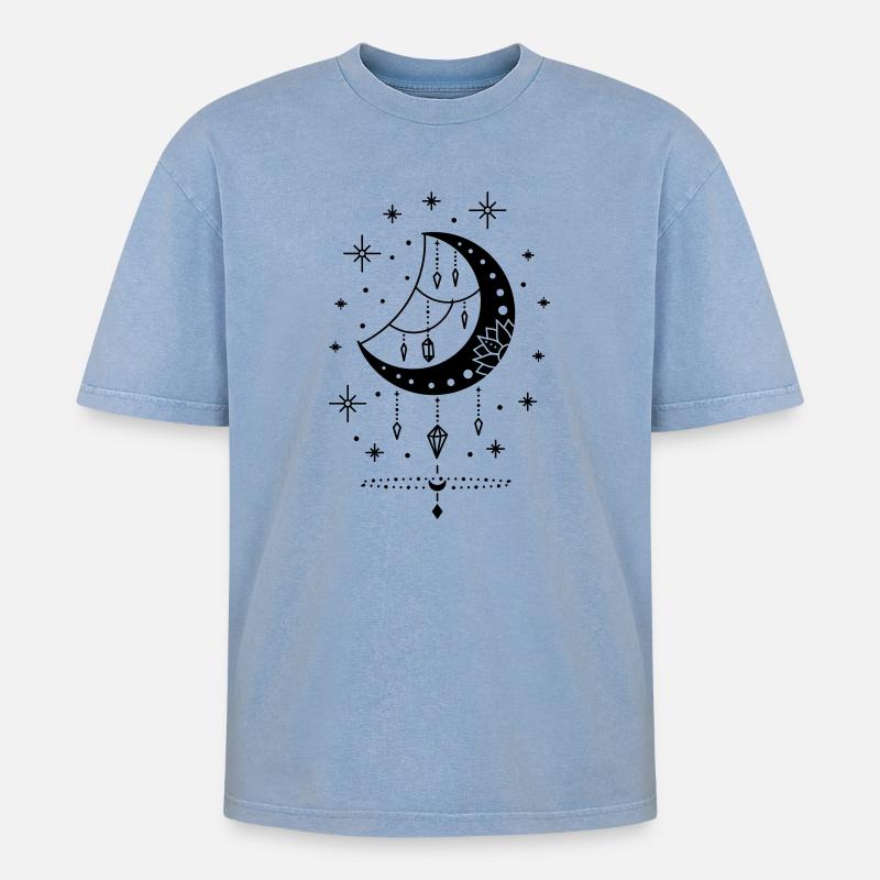 Tarock - Oversized Unisex Premium Acid-Washed T-Shirt - Blau Acid Wash
