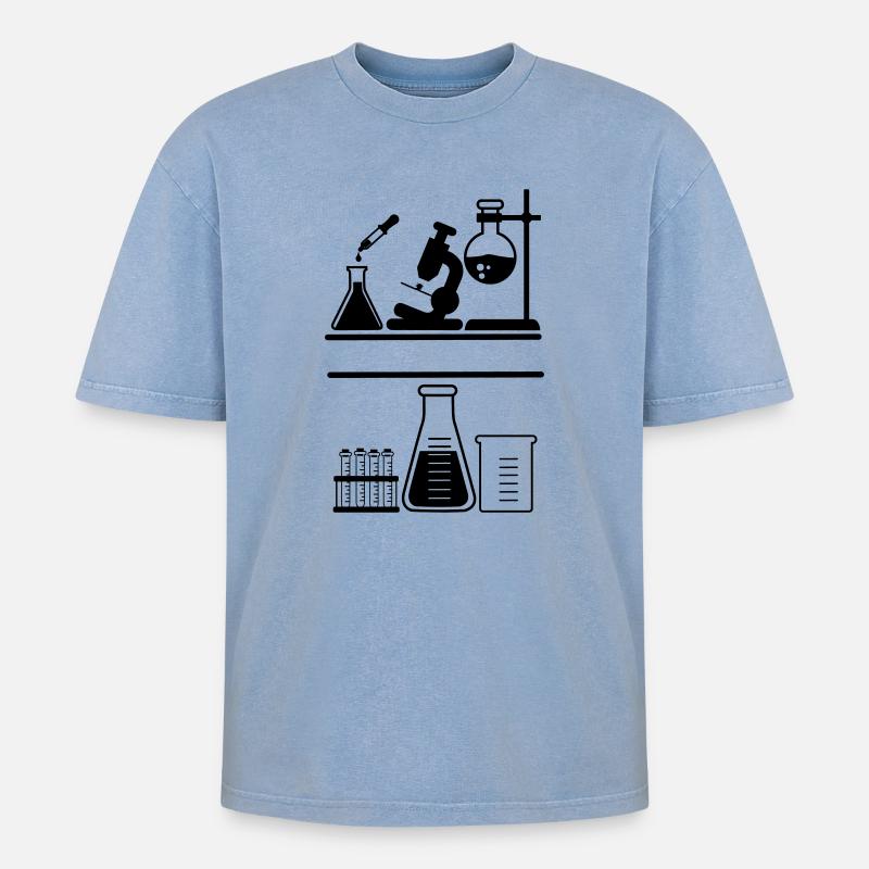 Labor - Oversized Unisex Premium Acid-Washed T-Shirt - Blau Acid Wash