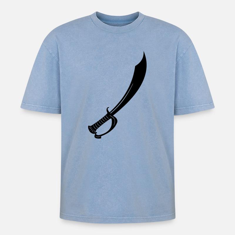 Épée - T-shirt Premium unisexe oversize acid-washed - bleu délavé acide