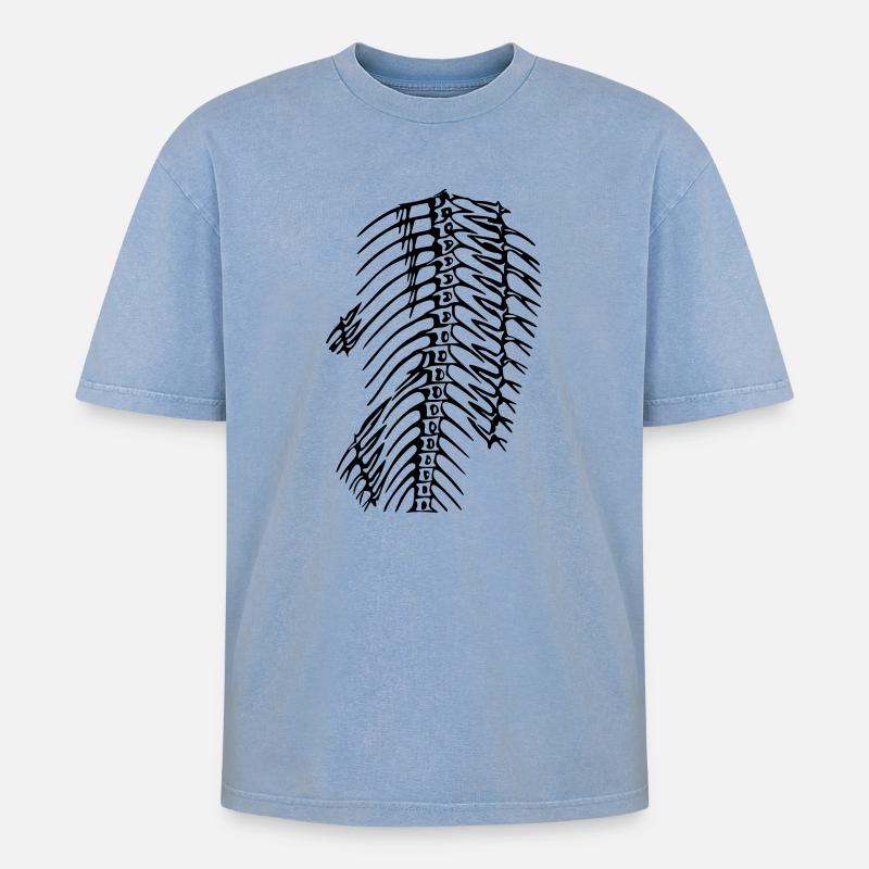 Graete - Oversized Unisex Premium Acid-Washed T-Shirt - Blau Acid Wash