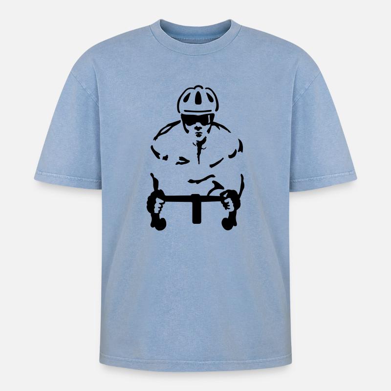 Coureur - T-shirt Premium unisexe oversize acid-washed - bleu délavé acide