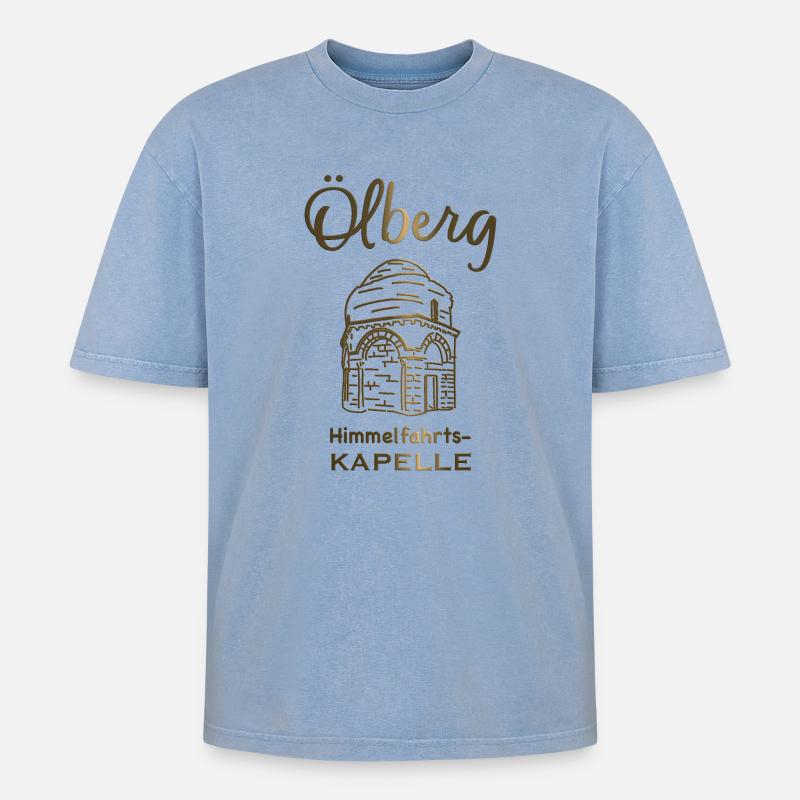 Jerusalem, Himmelfahrtskapelle, Israel - Oversized Unisex Premium Acid-Washed T-Shirt - Blau Acid Wash