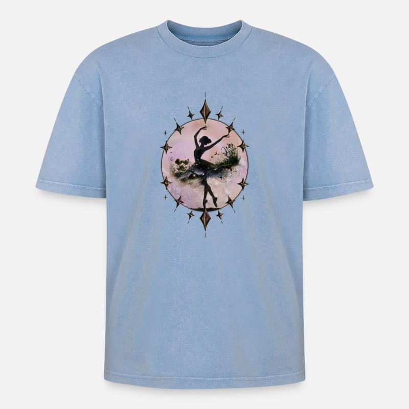 Dancing dancer - Oversized Unisex Premium Acid-Washed T-Shirt - acid washed blue
