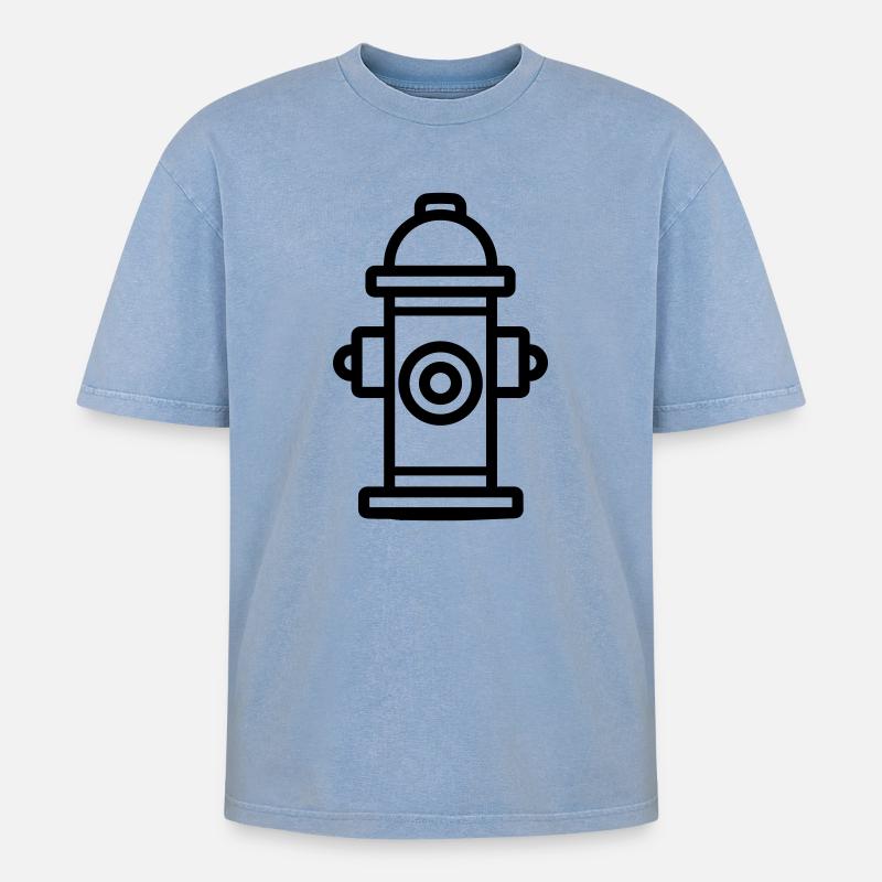Fire hydrant - Oversized Unisex Premium Acid-Washed T-Shirt - acid washed blue