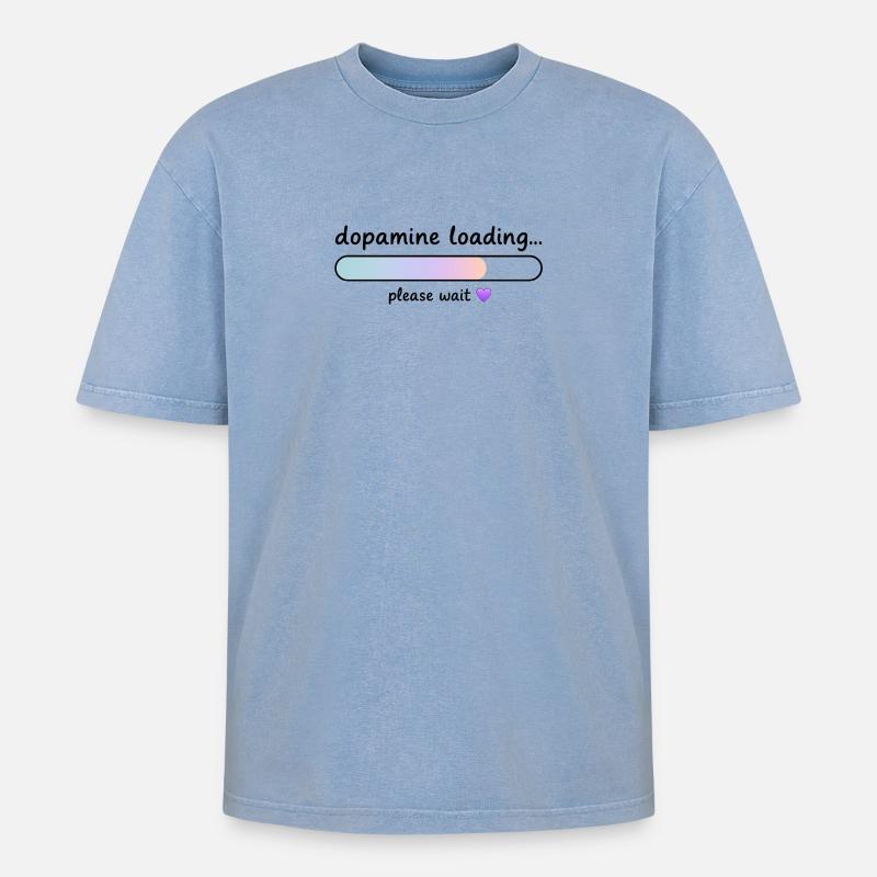 Dopamine Loading Gradient - Oversized Unisex Premium Acid-Washed T-Shirt - acid washed blue