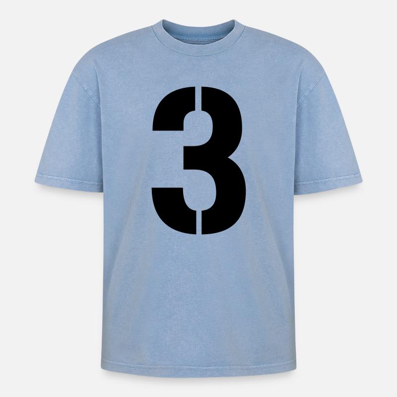 3 - Oversized Unisex Premium Acid-Washed T-Shirt - Blau Acid Wash