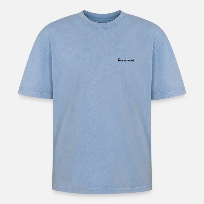Moins, c’est plus brodé - T-shirt Premium unisexe oversize acid-washed - bleu délavé acide