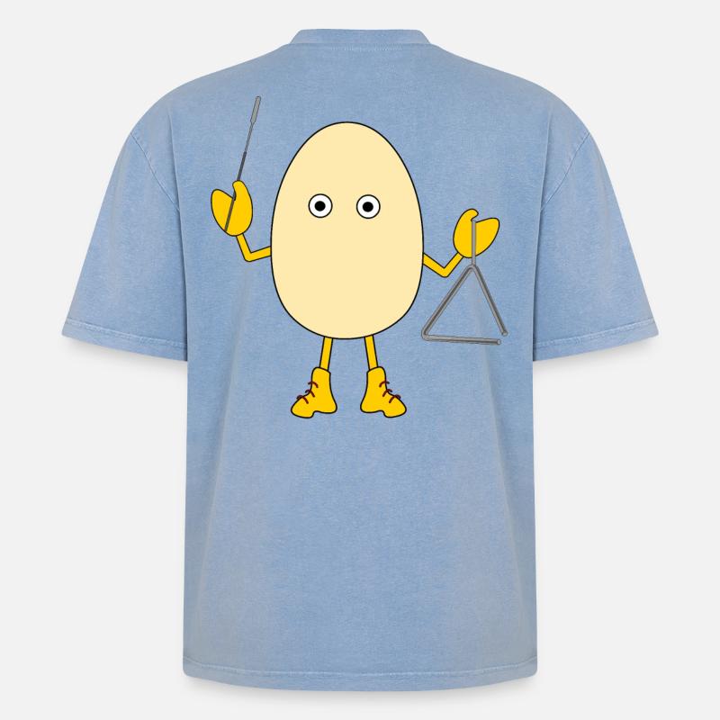 Triangle Egghead - T-shirt Premium unisexe oversize acid-washed - bleu délavé acide