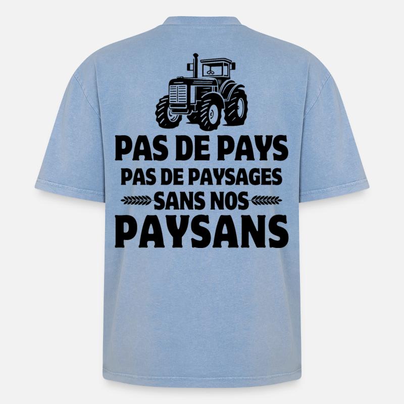 Bauer, Bauer, Bauer - Oversized Unisex Premium Acid-Washed T-Shirt - Blau Acid Wash