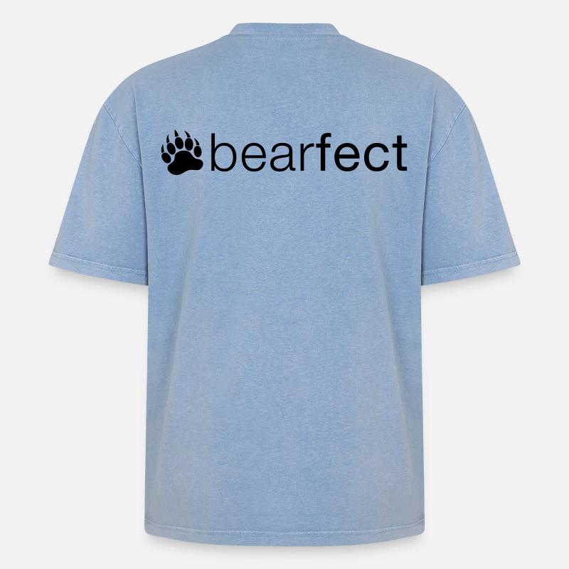 Bearfect - Oversized Unisex Premium Acid-Washed T-Shirt - Blau Acid Wash