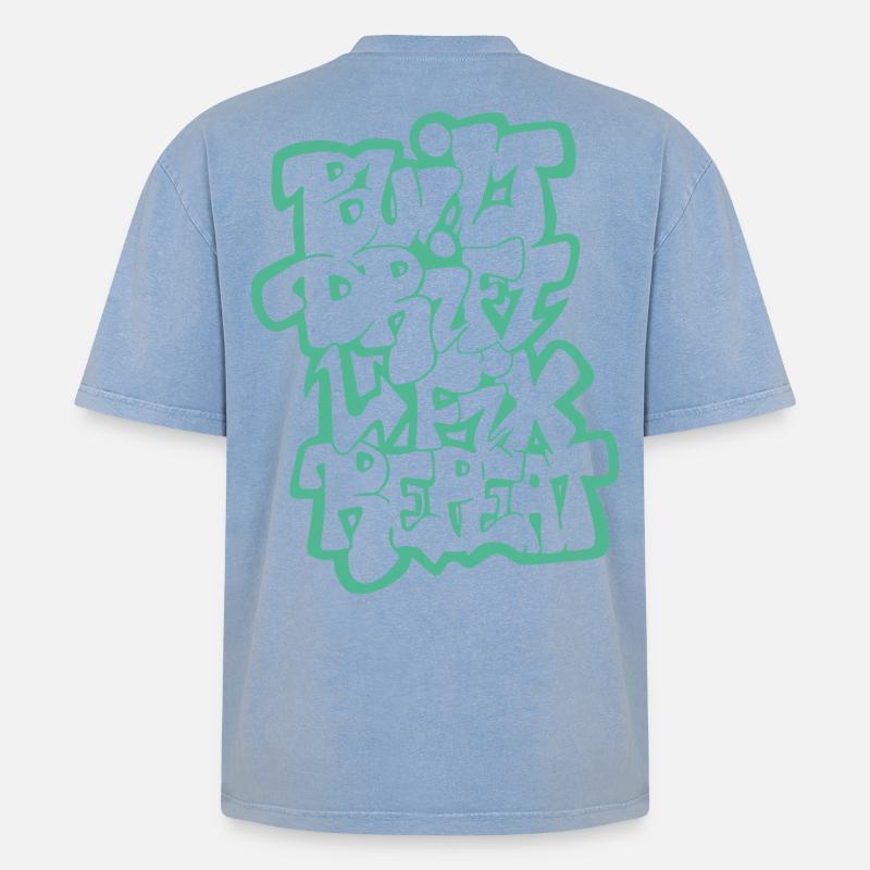 Dérivée construite Fix Répéter 04 - T-shirt Premium unisexe oversize acid-washed - bleu délavé acide