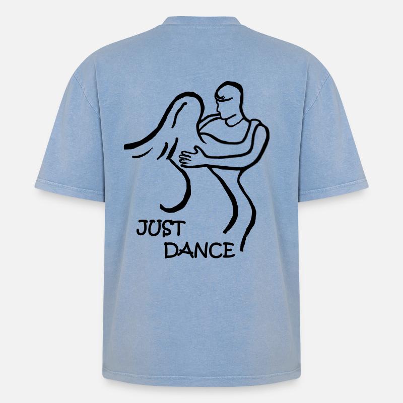 ZOUK-TANZ-GESCHENK JUST DANCE - Oversized Unisex Premium Acid-Washed T-Shirt - Blau Acid Wash