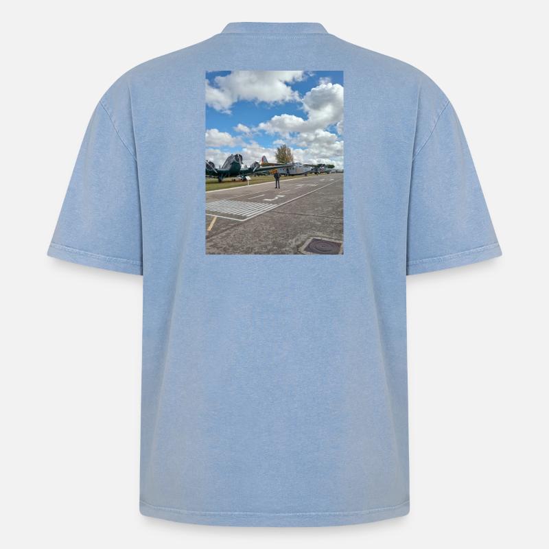 Aviation classique exposée - T-shirt Premium unisexe oversize acid-washed - bleu délavé acide