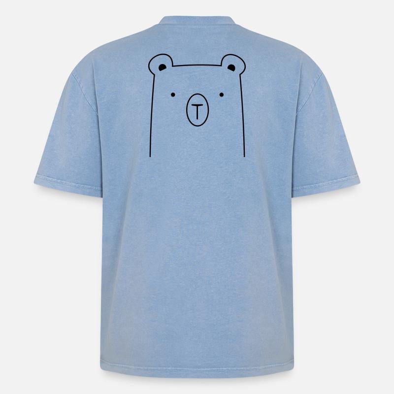 Bär Bärchen Knuddelbär Geschenkidee - Oversized Unisex Premium Acid-Washed T-Shirt - Blau Acid Wash