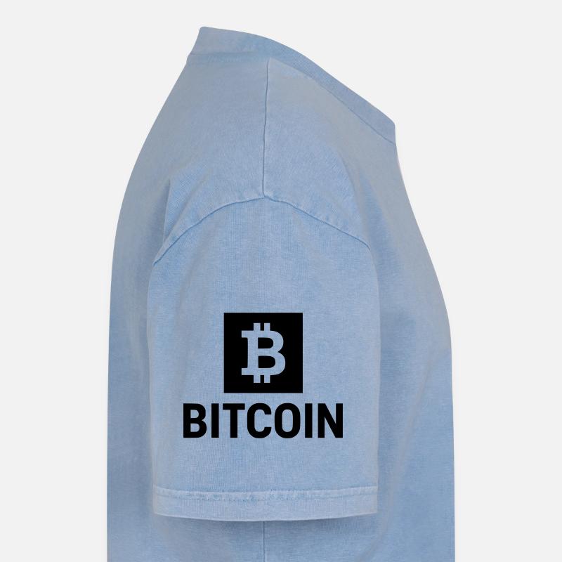 Bitcoin B  - Oversized Unisex Premium Acid-Washed T-Shirt - Blau Acid Wash