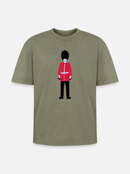 Queen's Guard - Oversized Unisex Premium Acid-Washed T-Shirt - acid washed green