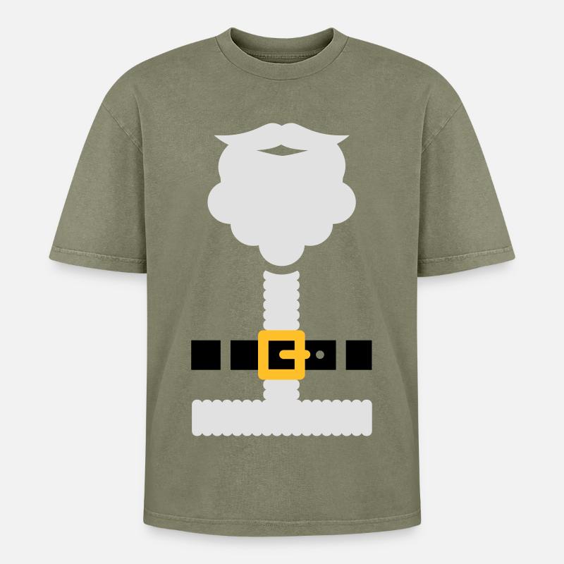 Santa suit and beard - Oversized Unisex Premium Acid-Washed T-Shirt - Grün Acid Wash