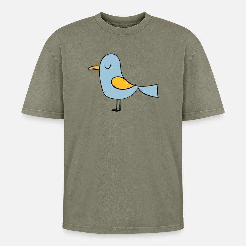 bird - Oversized Unisex Premium Acid-Washed T-Shirt - acid washed green