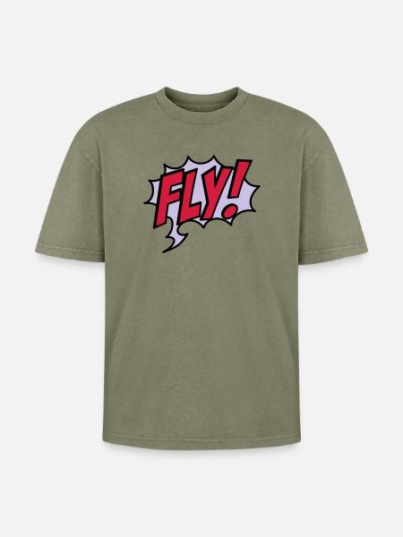 2541614 15932863 fly - Oversized Unisex Premium Acid-Washed T-Shirt - acid washed green