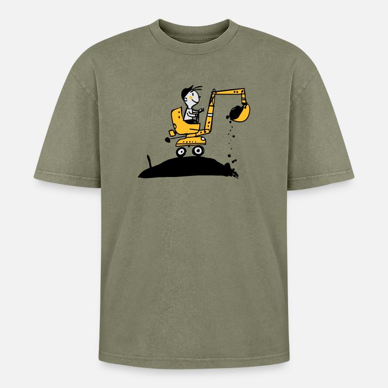 Bagger im Retro Stil - Oversized Unisex Premium Acid-Washed T-Shirt - Grün Acid Wash
