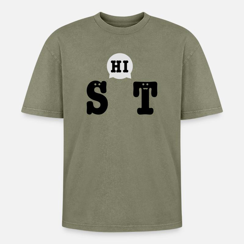 shit - Oversized Unisex Premium Acid-Washed T-Shirt - Grün Acid Wash