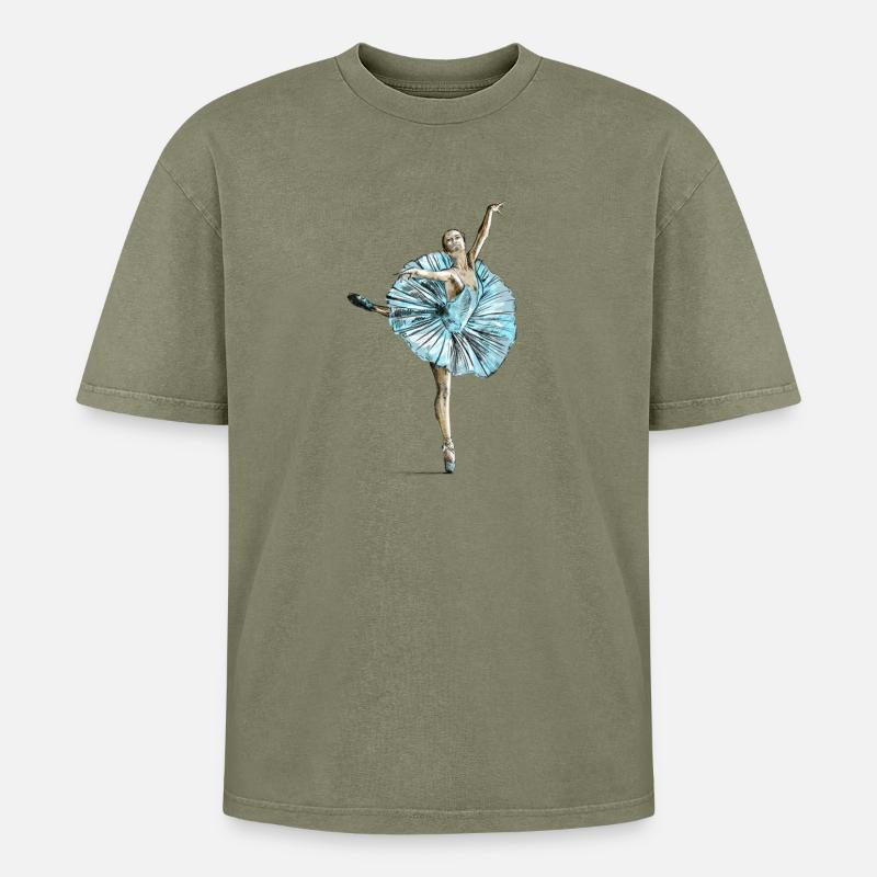 ballet - T-shirt Premium unisexe oversize acid-washed - vert délavé acide