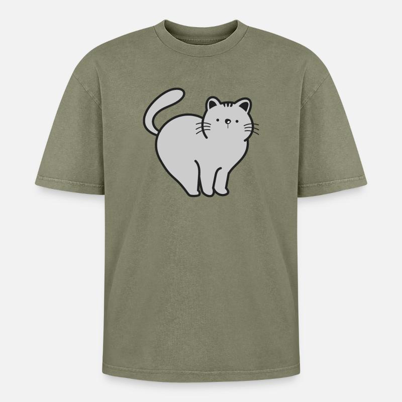 Chats Chats - T-shirt Premium unisexe oversize acid-washed - vert délavé acide