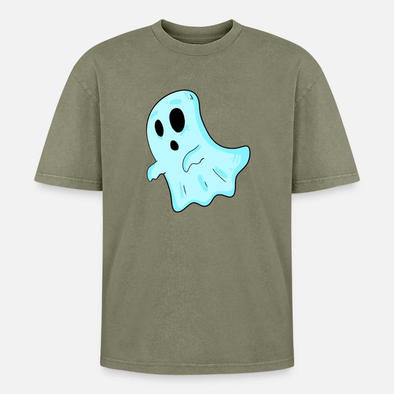 Geist - Oversized Unisex Premium Acid-Washed T-Shirt - Grün Acid Wash