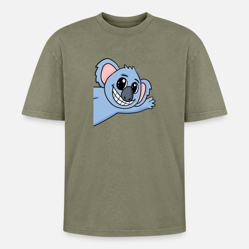 Koala Salutation Salutation Koala Bear - T-shirt Premium unisexe oversize acid-washed - vert délavé acide