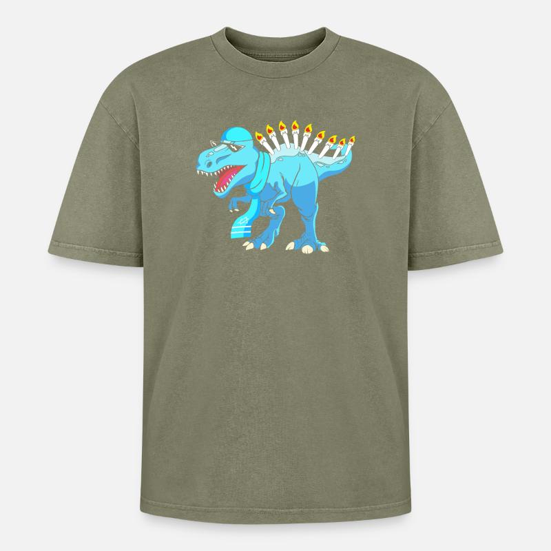Hanoukka Hanoukka Hanoukka - T-shirt Premium unisexe oversize acid-washed - vert délavé acide