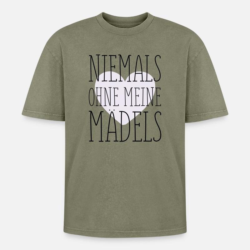 Meine Mädels Spruch - Oversized Unisex Premium Acid-Washed T-Shirt - Grün Acid Wash