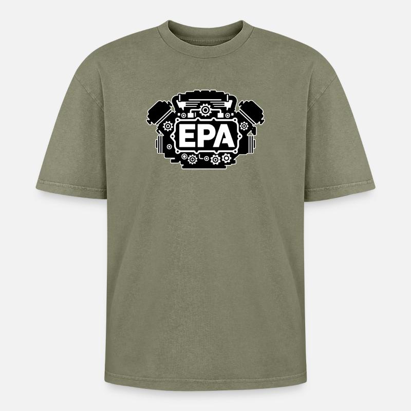 EPA - Oversized Unisex Premium Acid-Washed T-Shirt - Grün Acid Wash